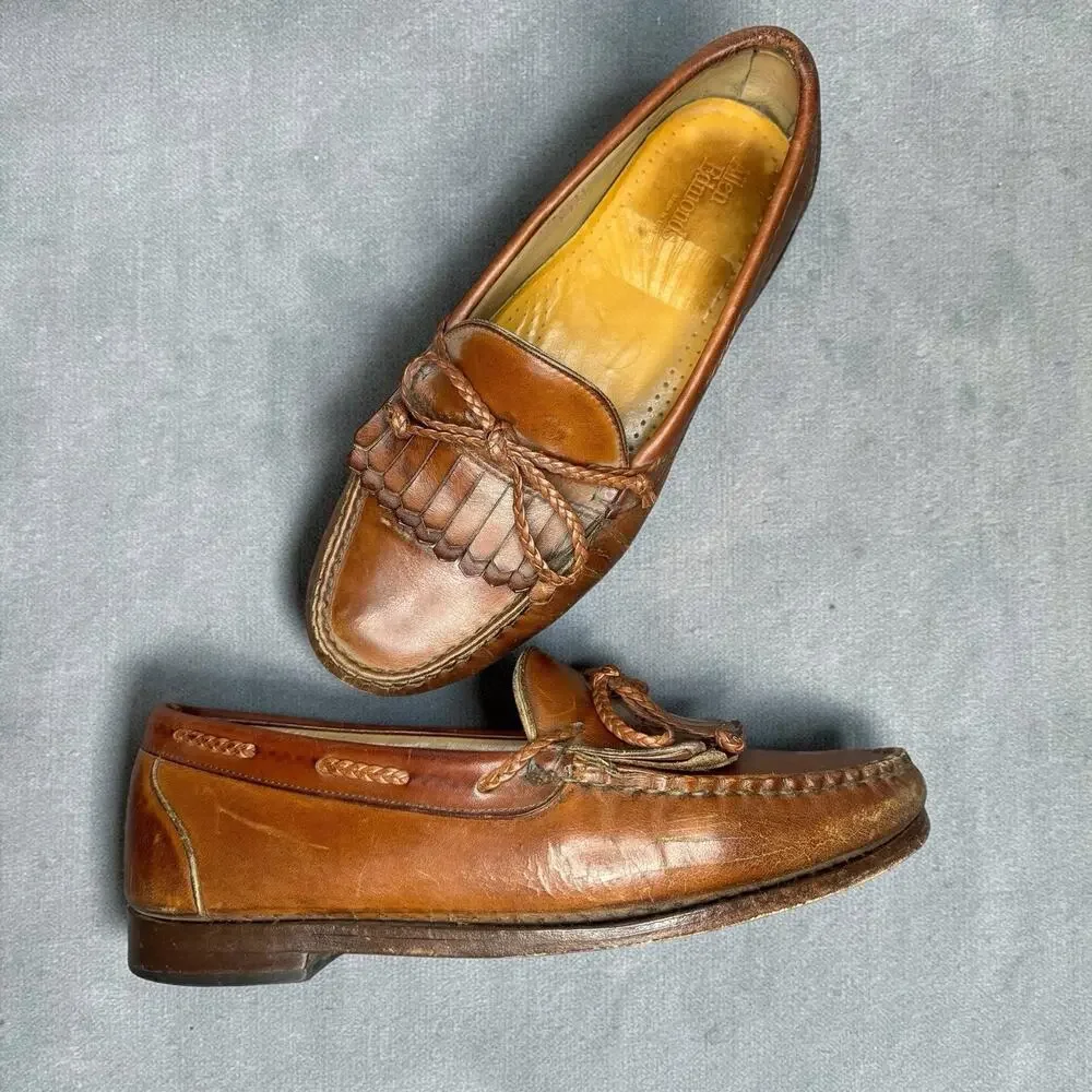 Allen Edmonds Woodstock 02509 Chili Leather Kiltie Tassel Loafers Mens 8 EEE